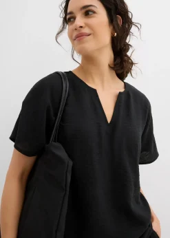 Blouse oversize à base élastiquée
