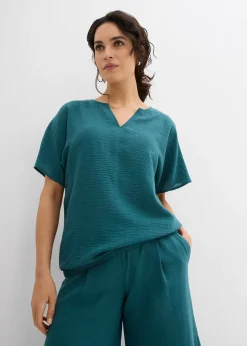 Blouse oversize à base élastiquée