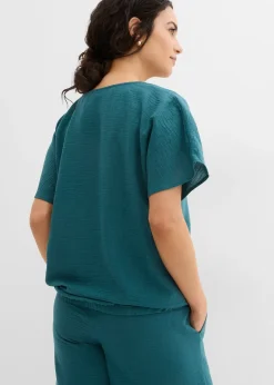 Blouse oversize à base élastiquée