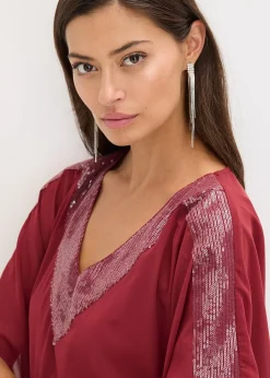 Blouse oversize à empiècement orné de sequins