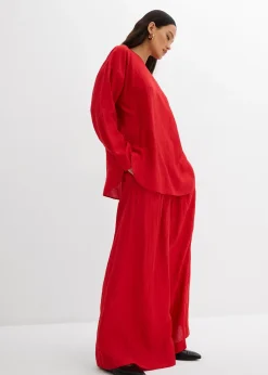 Blouse oversize en crépon de viscose mélangée