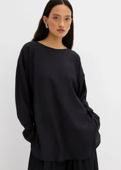 Blouse oversize en crépon de viscose mélangée