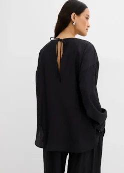 Blouse oversize en crépon de viscose mélangée