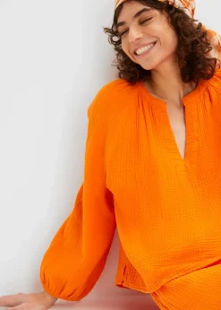 Blouse oversize en gaze de coton