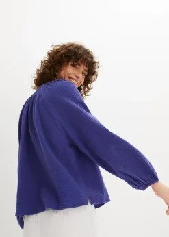 Blouse oversize en gaze de coton