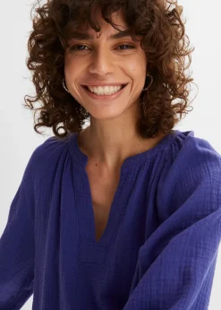 Blouse oversize en gaze de coton