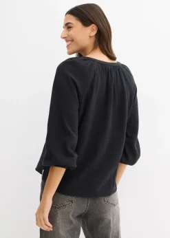 Blouse oversize en gaze de coton