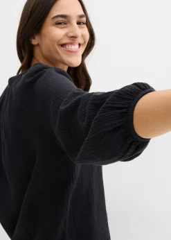 Blouse oversize en gaze de coton