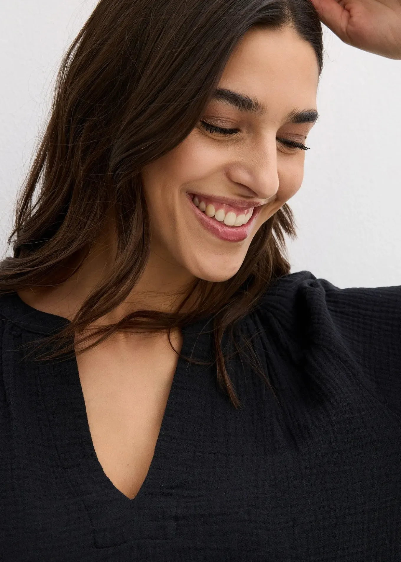 Blouse oversize en gaze de coton