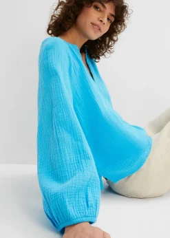 Blouse oversize en gaze de coton