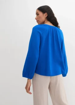 Blouse oversize en gaze de coton