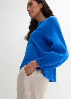 Blouse oversize en gaze de coton