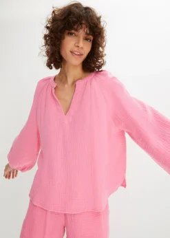 Blouse oversize en gaze de coton