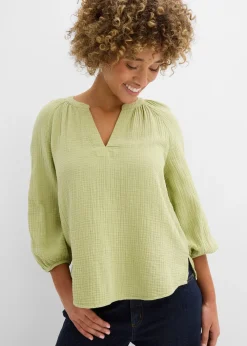 Blouse oversize en gaze de coton