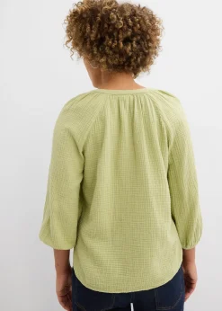 Blouse oversize en gaze de coton