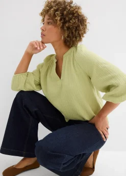 Blouse oversize en gaze de coton