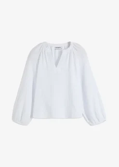 Blouse oversize en gaze de coton