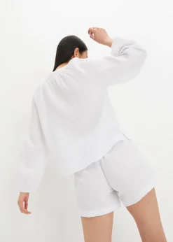 Blouse oversize en gaze de coton