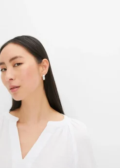 Blouse oversize en gaze de coton