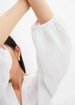 Blouse oversize en gaze de coton