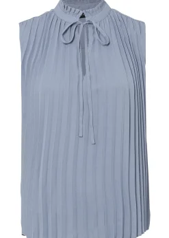 Blouse plissée sans manches