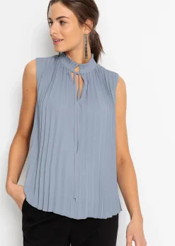 Blouse plissée sans manches