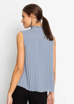 Blouse plissée sans manches