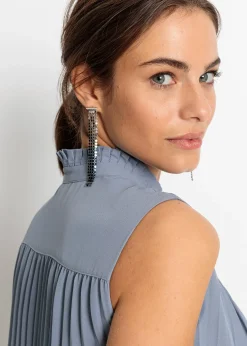 Blouse plissée sans manches