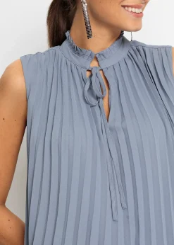 Blouse plissée sans manches