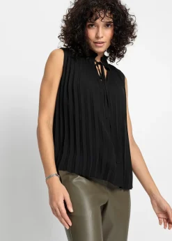 Blouse plissée sans manches