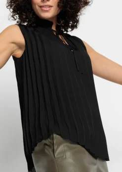 Blouse plissée sans manches