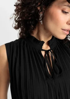 Blouse plissée sans manches