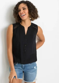 Blouse sans manches avec détail au crochet