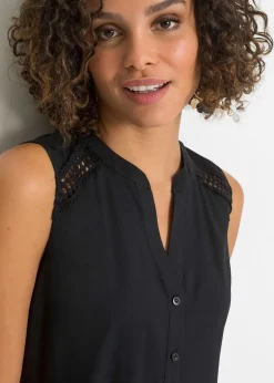 Blouse sans manches avec détail au crochet