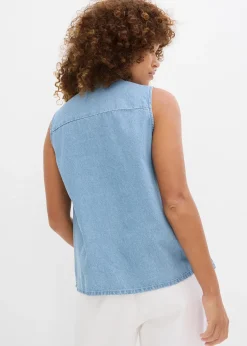 Blouse sans manches en jean