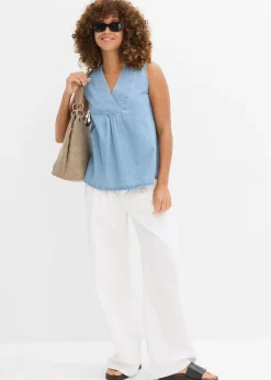 Blouse sans manches en jean