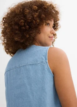 Blouse sans manches en jean