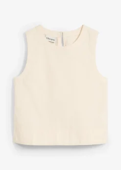 Blouse sans manches en lin mélangé rafraîchissant