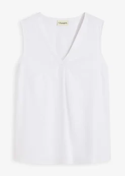 Blouse sans manches en lin mélangé