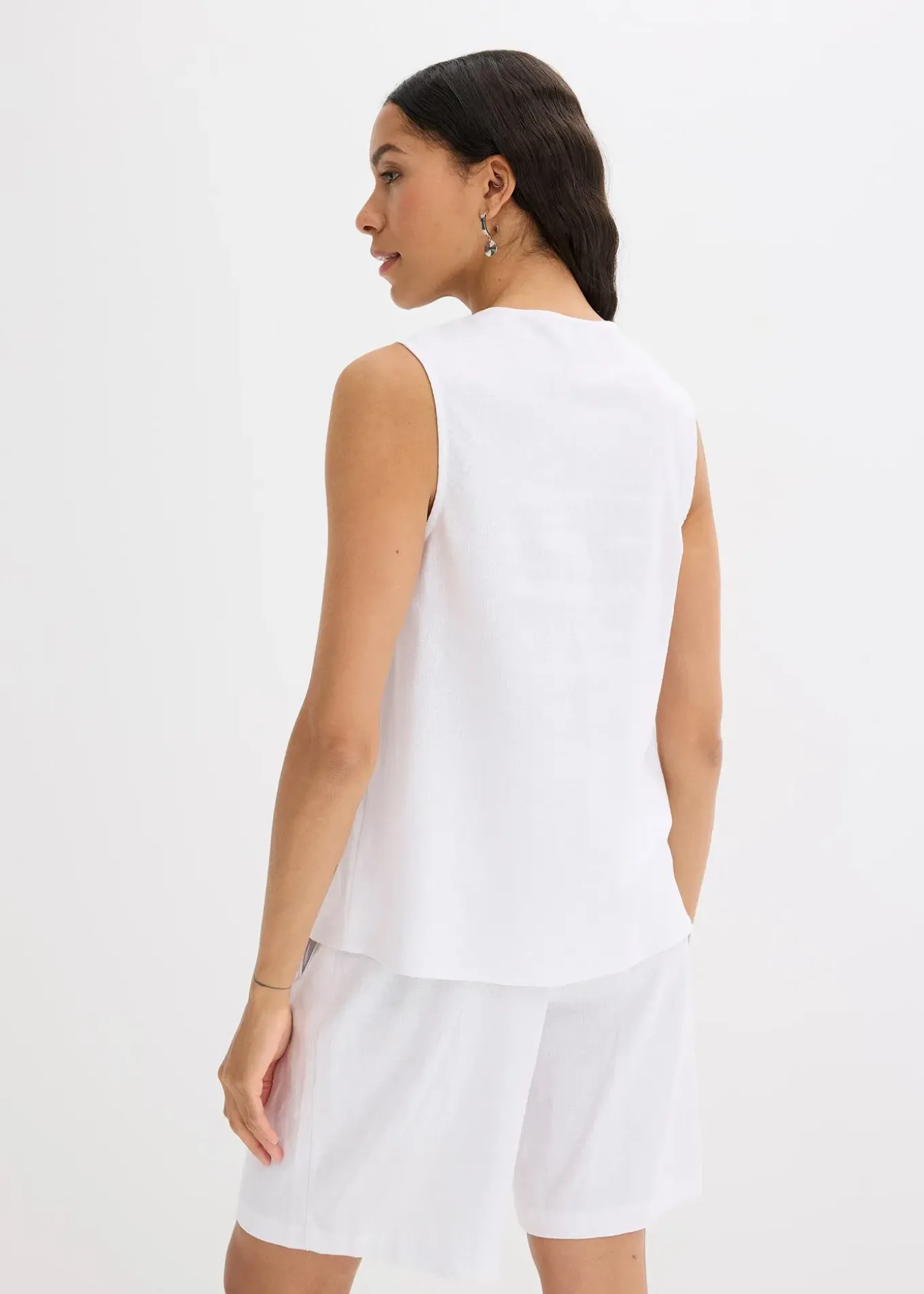 Blouse sans manches en lin mélangé