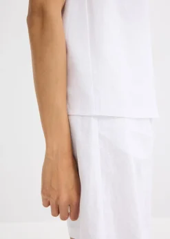 Blouse sans manches en lin mélangé