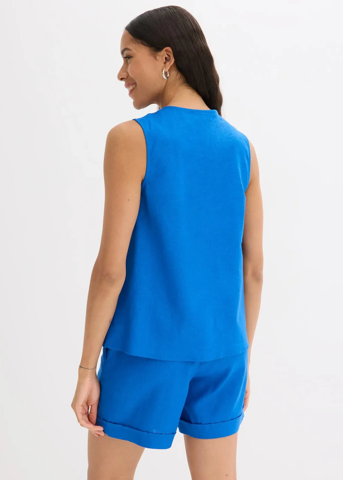 Blouse sans manches en lin mélangé