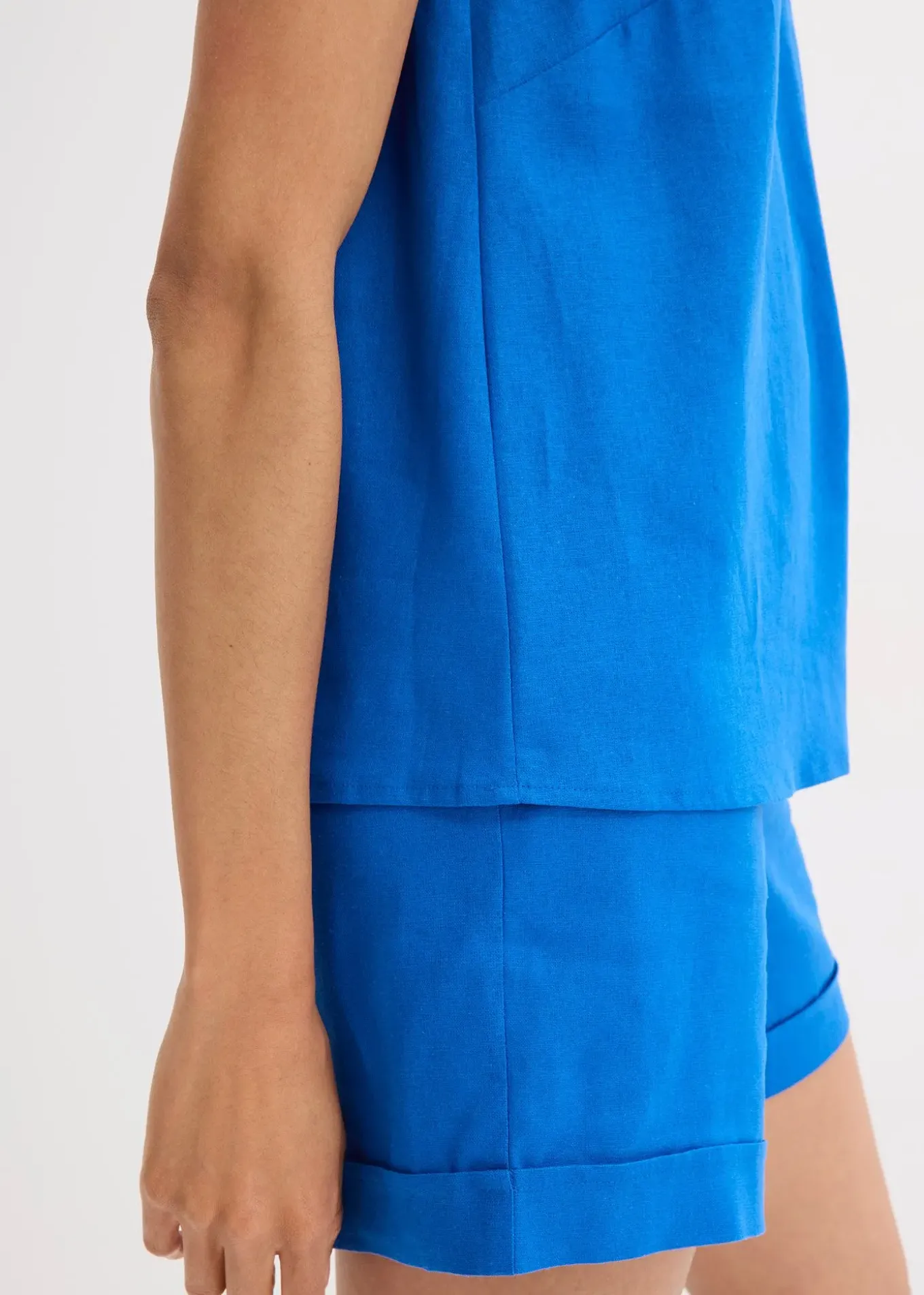 Blouse sans manches en lin mélangé