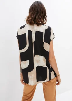 Blouse sans manches en satin