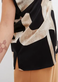 Blouse sans manches en satin