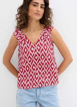 Blouse sans manches en viscose fluide