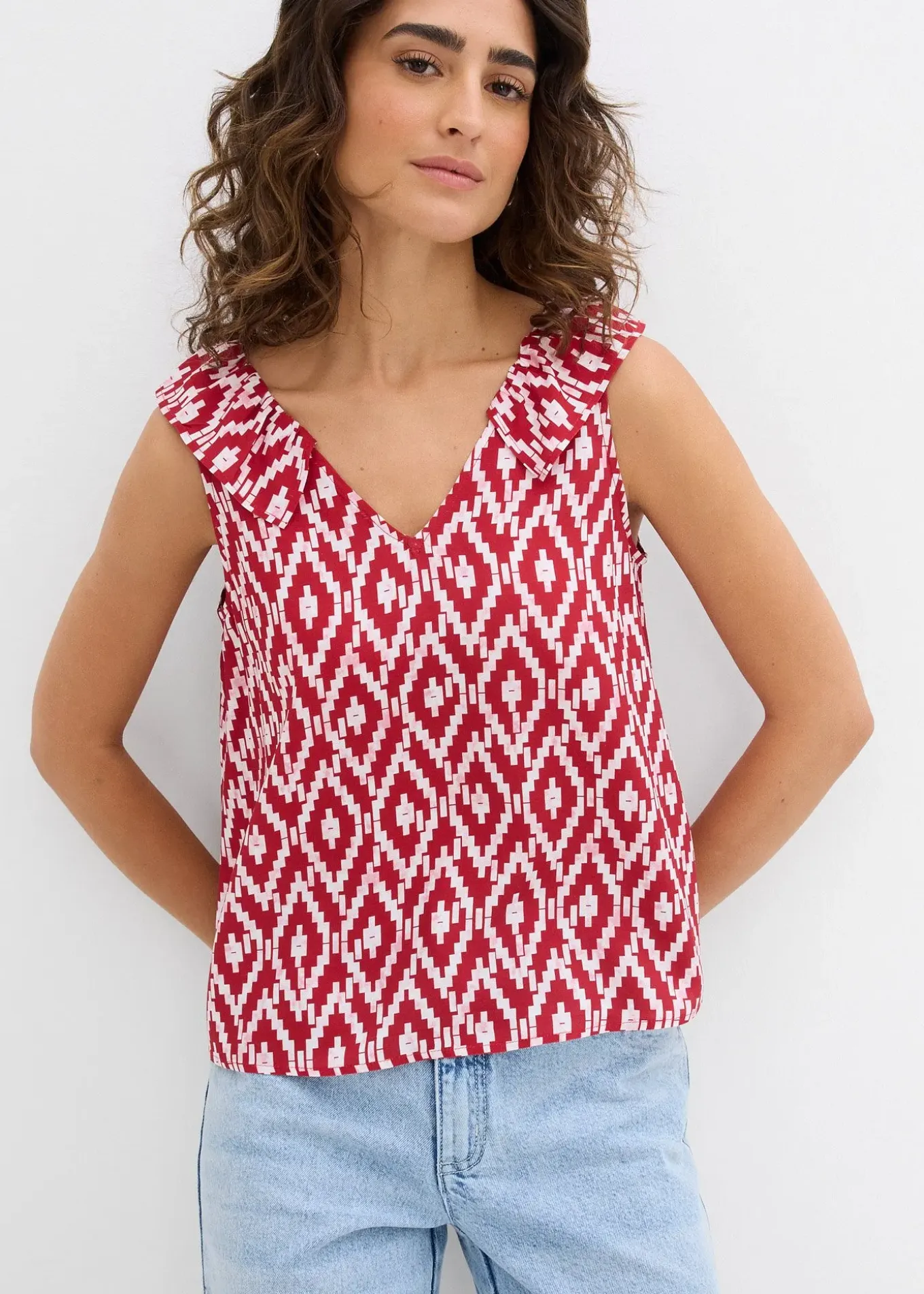 Blouse sans manches en viscose fluide