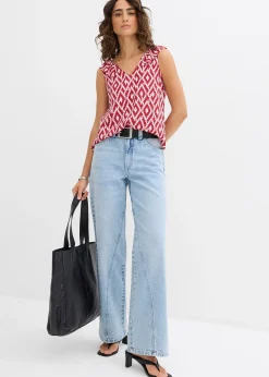 Blouse sans manches en viscose fluide