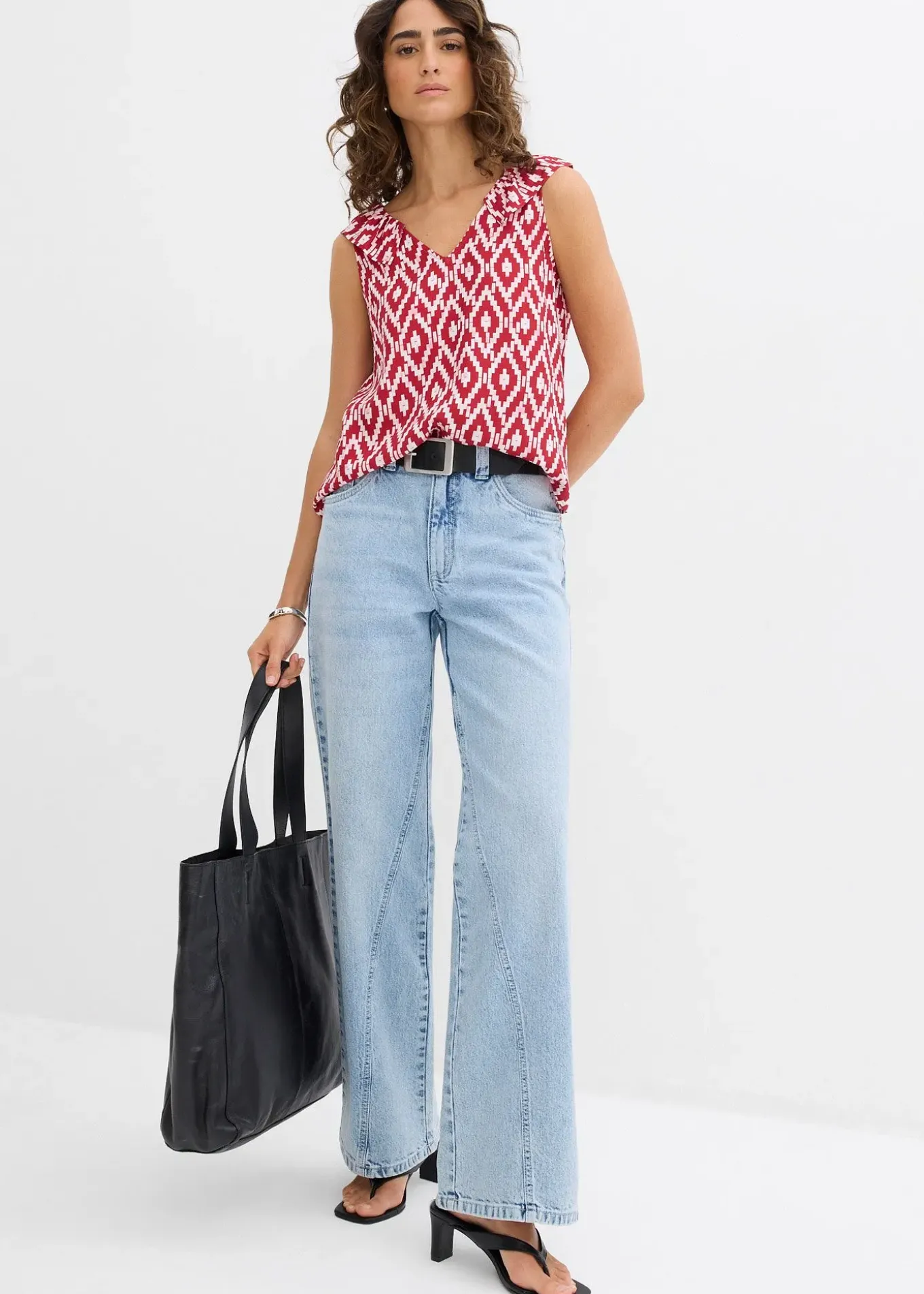 Blouse sans manches en viscose fluide