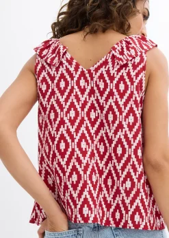 Blouse sans manches en viscose fluide